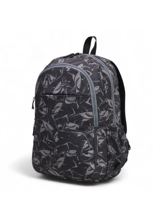 Force Backpack Unisex -Gray shark pattern - Image 2